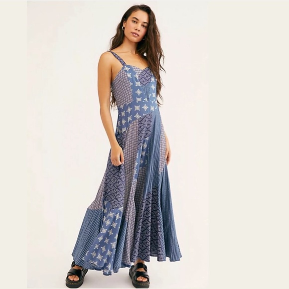 Free People Dresses & Skirts - NEW FREE PEOPLE PIECES OF ME PATCHWORK MAXI DRESS Z215-17